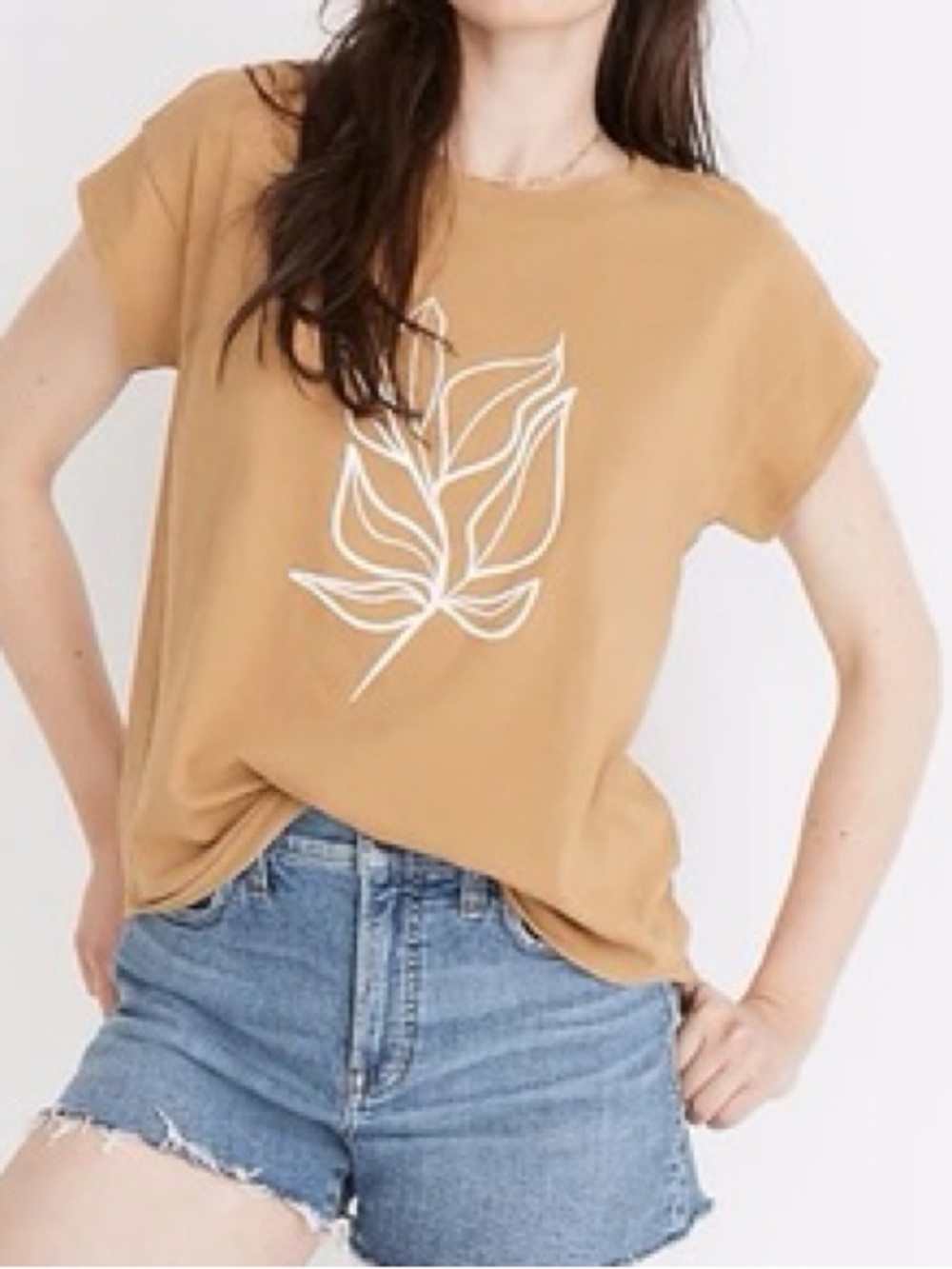 Madewell x Walker Noble Studios Abstract Leaf Asbury Muscle Tee